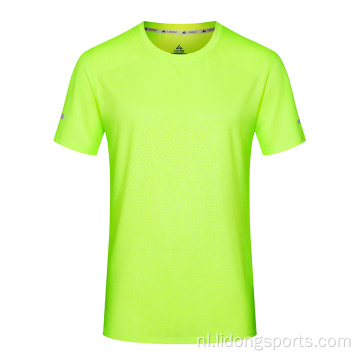 Sneldrogende O-hals Plain Shirt Unisex Running Sportkleding